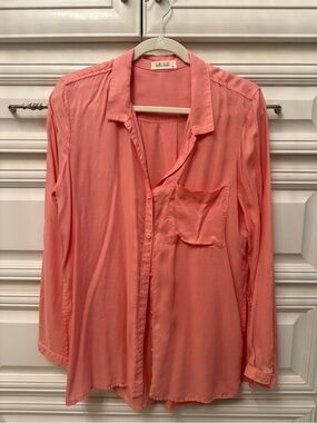 Bella Dahl Coral Button-Down Shirt